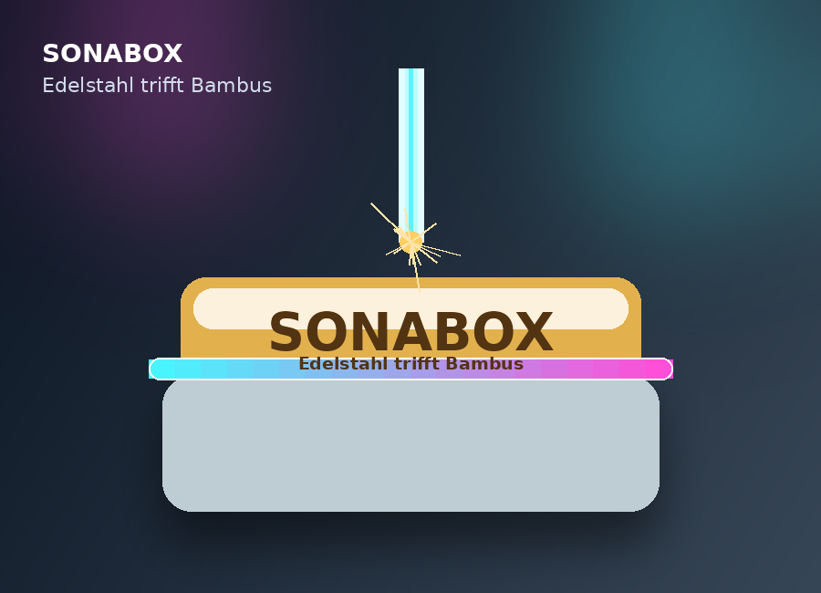 SONABOX Edelstahl Lunchbox mit Bambusdeckel und Lasergravur
